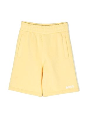 BOSS Kidswear logo-print track shorts - Yellow