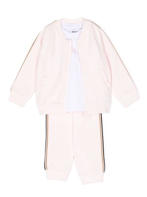 BOSS Kidswear logo-print tracksuit set - Pink