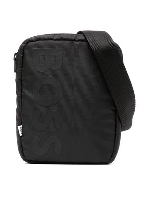 BOSS Kidswear logo-print zipped bag - Black