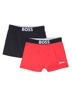 BOSS Kidswear logo-tape boxer briefs set - Red