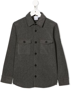 BOSS Kidswear long-sleeve fleece overshirt - Grey