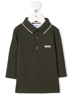 BOSS Kidswear long-sleeve polo-shirt - Green