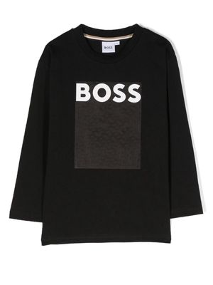 BOSS Kidswear long-sleeved cotton T-shirt - Black