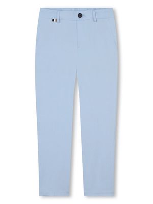 BOSS Kidswear mid-rise slim-cut trousers - Blue