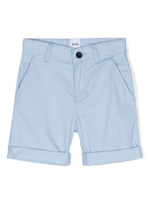 BOSS Kidswear mid-rise turn-up shorts - Blue