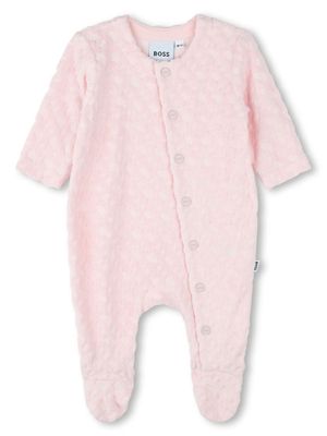 BOSS Kidswear monogram-jacquard babygrow - Pink