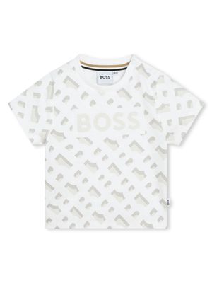 BOSS Kidswear monogram-print cotton T-shirt - White