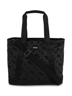 BOSS Kidswear monogram-print logo-appliqué changing bag - Black