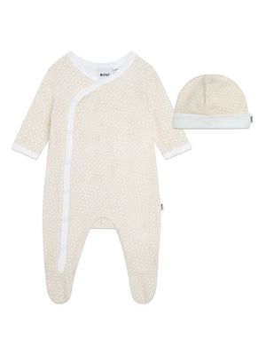 BOSS Kidswear monogram-print pyjamas & hat set - White