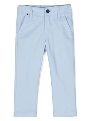 BOSS Kidswear patterned-jacquard tapered trousers - Blue
