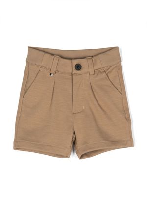 BOSS Kidswear pleated stretch-jersey shorts - Neutrals