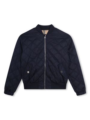 BOSS Kidswear quilted bomber jacket - Blue