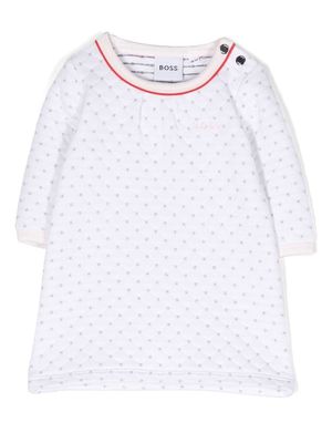 BOSS Kidswear quilted long-sleeved dress - White