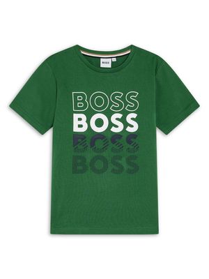 BOSS Kidswear Repeat Logo cotton-jersey T-shirt - Green