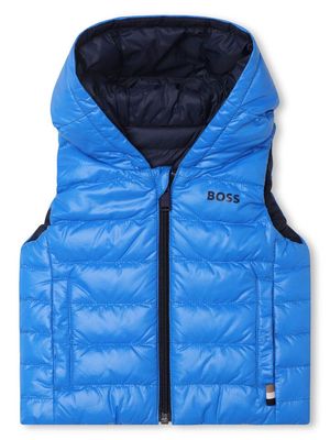 BOSS Kidswear reversible padded hooded gilet - Blue