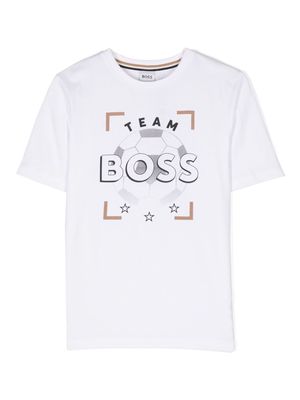 BOSS Kidswear rubberised-logo T-shirt - White