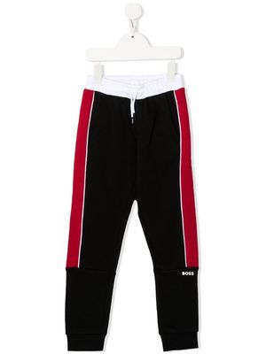 BOSS Kidswear side-stripe track pants - Black