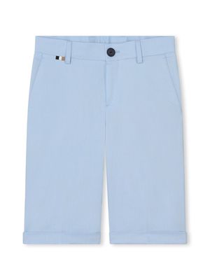 BOSS Kidswear slim-cut chino shorts - Blue