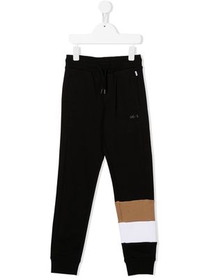 BOSS Kidswear stripe-detail track pants - Black