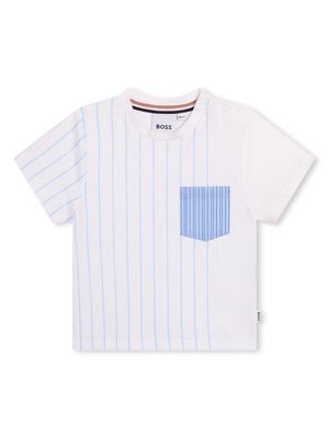 BOSS Kidswear striped cotton T-shirt - White