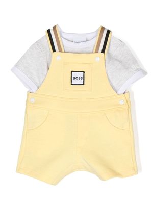 BOSS Kidswear T-shirt and dungarees set - Yellow