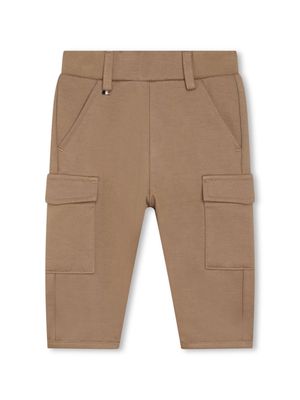 BOSS Kidswear tapered jersey cargo trousers - Brown
