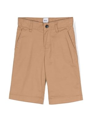 BOSS Kidswear turn-up cotton shorts - Neutrals