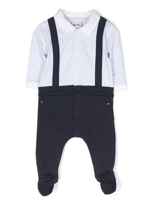 BOSS Kidswear two-tone stretch-cotton romper - Black