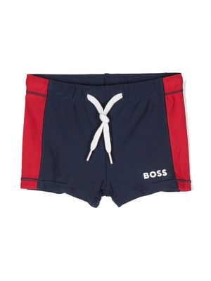 BOSS Kidswear two-toned drawstring-waist shorts - Blue