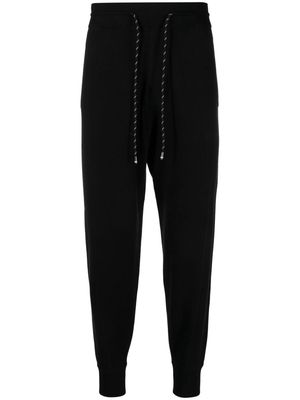 BOSS knitted cotton-blend tapered trousers - Black