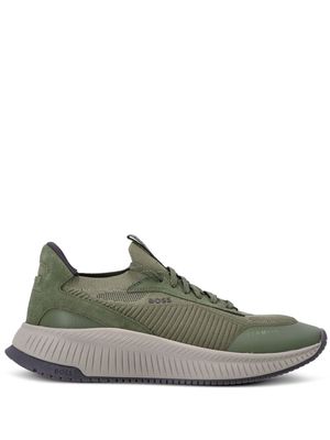 BOSS knitted low-top sneakers - Green