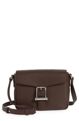 BOSS Kristin Leather Crossbody Bag in Dark Brown