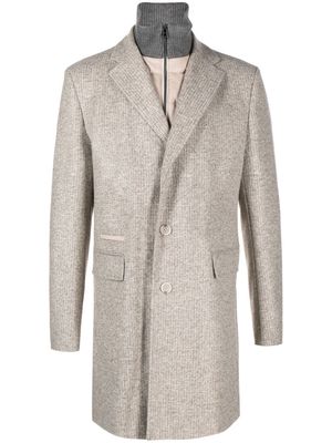 BOSS layered single-breasted coat - Neutrals