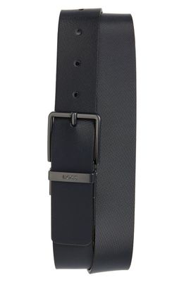 BOSS Leather Belt in Dark Blue