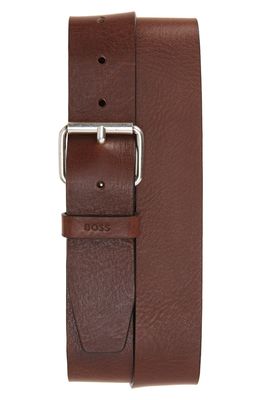 BOSS Leather Belt in Dark Brown