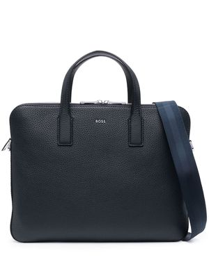 BOSS leather laptop bag - Blue