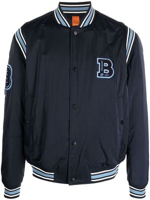 BOSS logo-appliqué bomber jacket - Blue