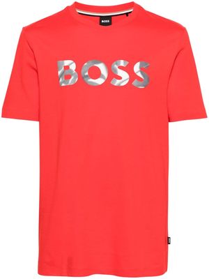 BOSS logo-appliqué cotton T-shirt - Red
