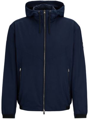 BOSS logo-appliqué hooded jacket - Blue