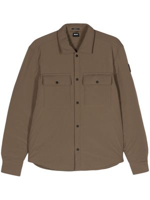 BOSS logo-appliqué padded jacket - Brown