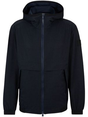BOSS logo-appliquéd hooded jacket - Blue