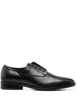 BOSS logo-embossed leather Derby shoes - Black