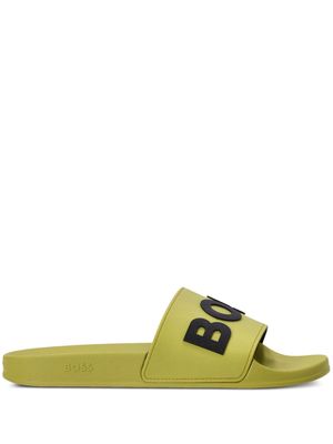 BOSS logo-embossed moulded-footbed slides - Yellow