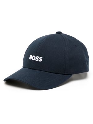 BOSS logo-embroidered cotton baseball cap - Blue