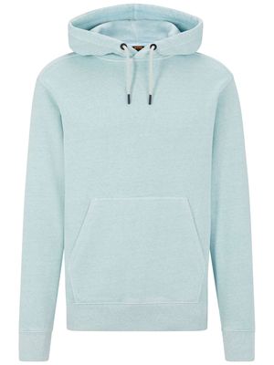 BOSS logo-embroidered cotton-blend hoodie - Blue