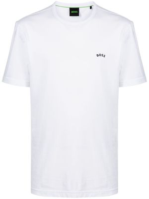 BOSS logo-embroidered short-sleeve T-shirt - White
