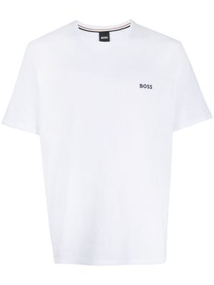 BOSS logo-embroidered T-shirt - White