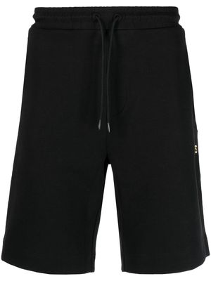 BOSS logo-embroidery track shorts - Black