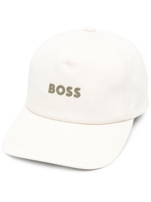 BOSS logo-lettering cotton cap - Neutrals