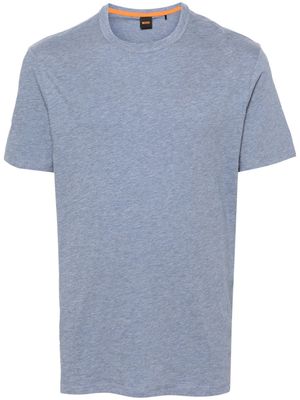 BOSS logo-lettering cotton T-shirt - Blue